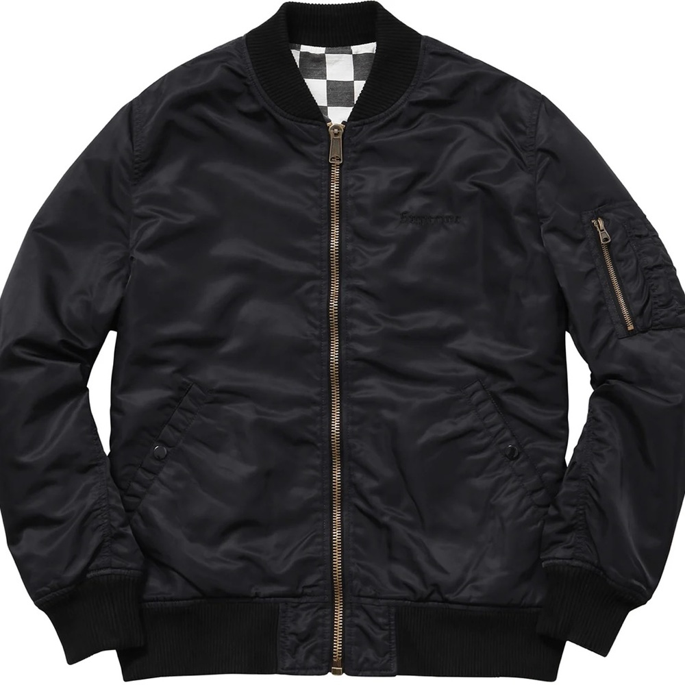 🔥 Supreme Bomber Jacket Reversible Checkered Black Medium